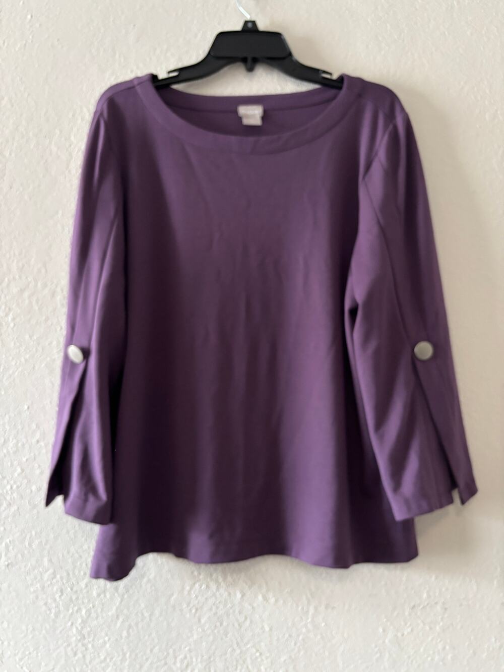 CHICO'S Pullover Top Purple Eomens Size XL Office Career